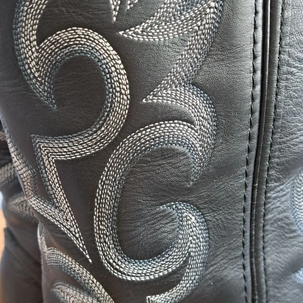 Durango Men’s 10.5 EE Extra Wide Shyloh Black Leather Embroidered Cowboy Boots